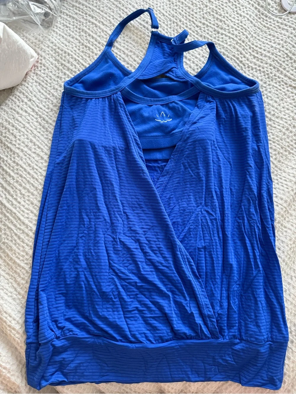 Beyond Yoga Bright Blue Ribbed Racerback Tank - Picture 3 of 3